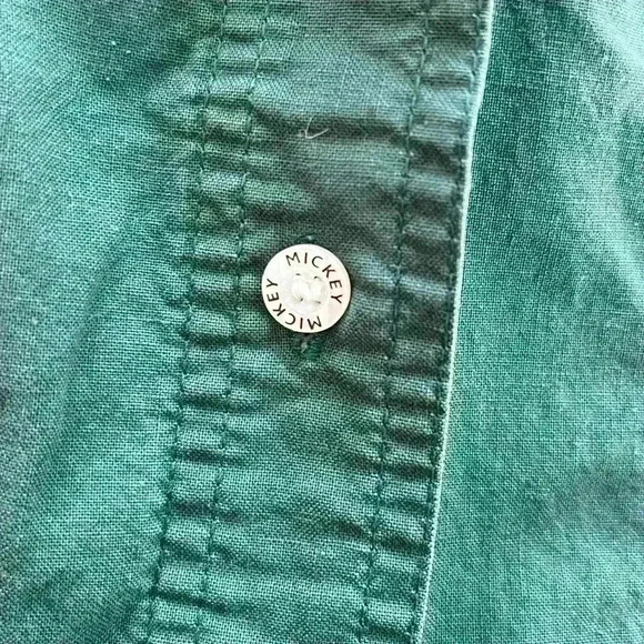 Vintage Mickey Minnie Mouse Unlimited X Jerry Leigh Button Down green shirt sz M - Picture 7 of 7